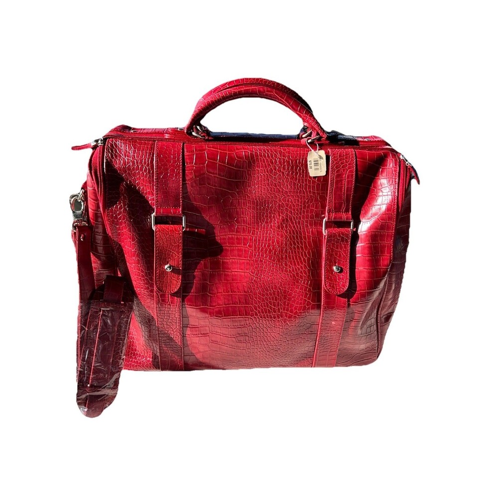NWT Vtg Bath & Body Work Special Edition Large Faux Leather Crocodile Travel Bag